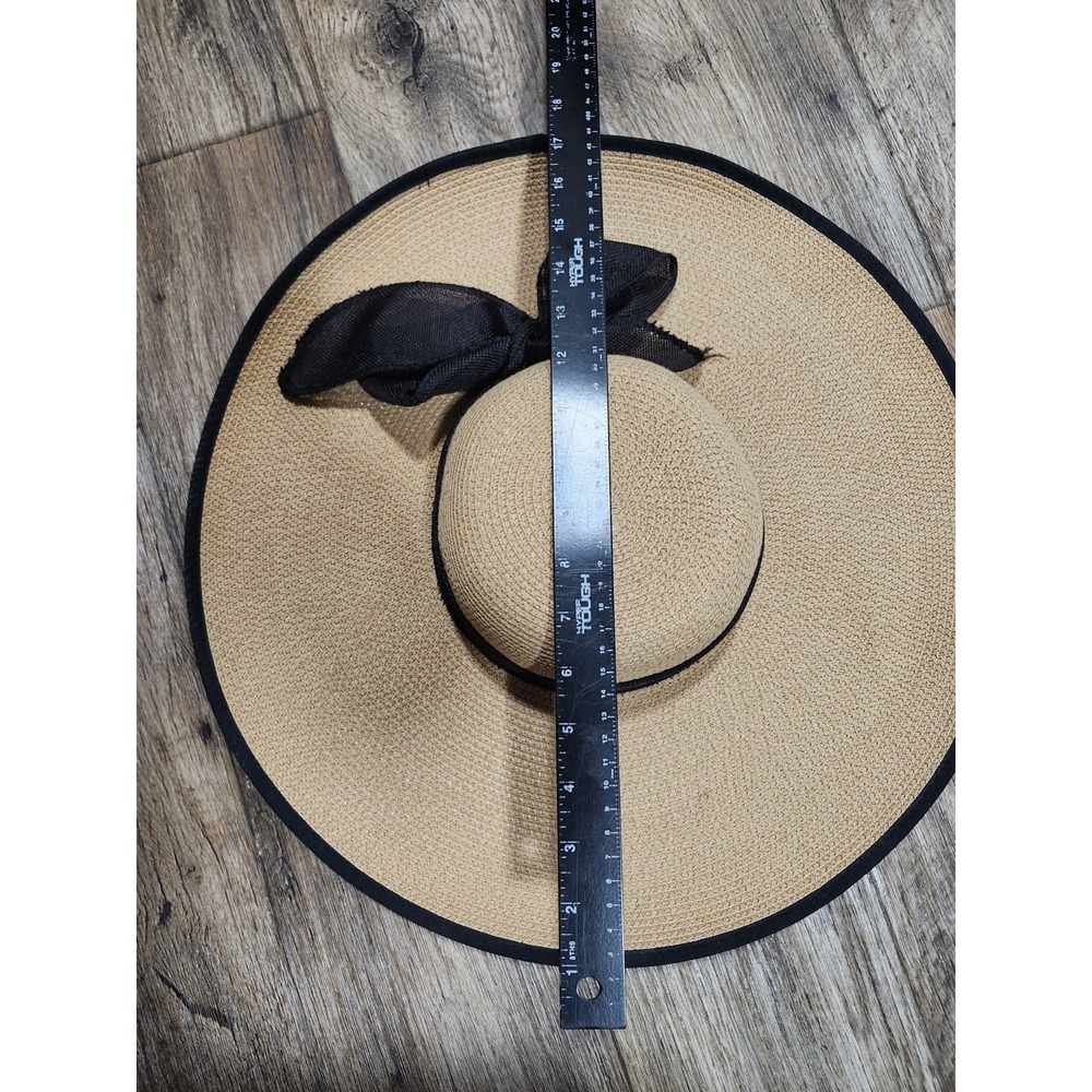 Wide Brim Floppy Summer Sun Beach Hat Derby Vacation elegant paper weave black - Picture 11 of 16